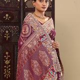 Gondola Red Tissue Saree With Bandhani Work