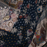 Bottle Green Bandhani Printed Tissue Saree With Scallop Border