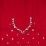 Scarlet Red Tissue Saree With Bandhani Pattern