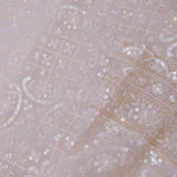 Off-White Georgette Fancy Saree With Thread Work