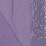 Pastel Purple Georgette Fancy Saree With Thread Work