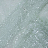 Pastel Green Fancy Georgette Saree With Thread Work