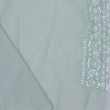 Pastel Green Fancy Georgette Saree With Thread Work