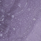 Pastel Purple Fancy Georgette Saree With Thread Work