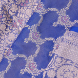 Scanoi Blue Banarasi Tissue Saree With Meenakari Design