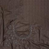 Dual Shade Grey Fancy Tissue Saree With Scallop Border