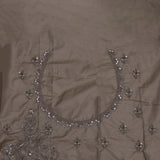 Silver Fancy Tissue Saree With Scallop Border