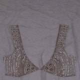 Golden Fancy Tissue Saree With Floral Embroidery