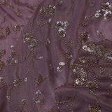 Pastel Pink Fancy Tissue Saree With Floral Embroidery