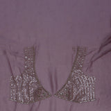 Pastel Pink Fancy Tissue Saree With Floral Embroidery