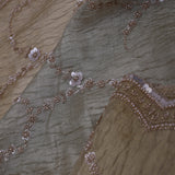 Dual Shade Tissue Fancy Saree With Floral Embroidery