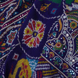 Haiti Blue Patola Silk Saree With Scallop Border