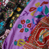 Dark Lilac Patola Silk Saree With Contrast Border