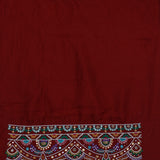 Dark Tan Red Patola Silk Saree With Scallop Border