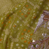 Tea Green Georgette Saree With Fancy Border