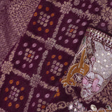 Dark Purple Georgette Saree With Fancy Border