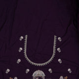 Dark Purple Georgette Saree With Fancy Border