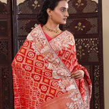 Red Georgette Saree With Designer Border