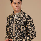 Noir Floral Zari Kurta Set