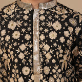 Noir Floral Zari Kurta Set