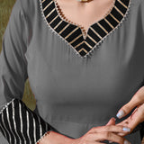 Grey Rayon Solid Anarkali Set