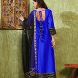Royal Blue Rayon Solid Anarkali Set