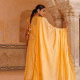 Sunflower Yellow Chanderi Salwar Set With Silver Work