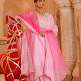 Blush Pink Chanderi Salwar Set With Gota Trim