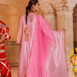 Blush Pink Chanderi Salwar Set With Gota Trim