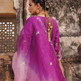 Deep Purple Chanderi Salwar Set With Vine Embroidery