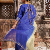 Royal Blue Chanderi Salwar Set With Paisley Embroidery