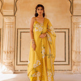 Sunshine Yellow Floral Print Cotton Cami Set