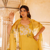 Sunshine Yellow Floral Print Cotton Cami Set