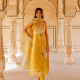 Sunshine Yellow Floral Print Cotton Cami Set