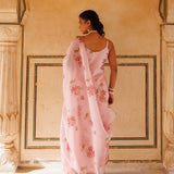 Blush Pink Floral Print Cotton Kaftan Set