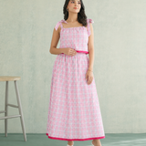 Pink Multi-Check Cotton Coord Set with Tie-Strap Detail