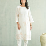 Ivory Bloom Outline Kurti
