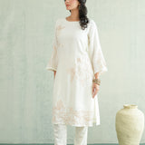 Ivory Bloom Outline Kurti