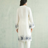 Ivory Navy Floral Kurti