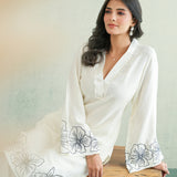 Ivory Navy Floral Kurti