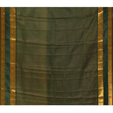 Classic Lavender And Emerald Green With Checks And Butti On Kanjivaram Silk Saree