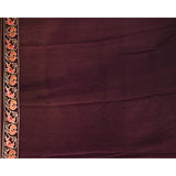 Royal Purple With Striped Multi Colored Floral Birds Motif Designer Saree