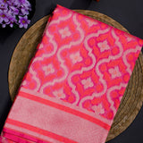 Vibrant Hot Pink Banarasi Saree With Intricate Jacquard Weave