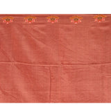 Dusky Rose Pink With Checks And Floral Embroidery Border Designer Saree