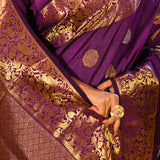 Royal Purple And Gold Traditional Kanjivaram Silk Saree