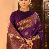 Royal Purple And Gold Traditional Kanjivaram Silk Saree
