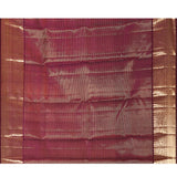 Purple With All Over Strips And Butti On Kanjivaram Silk Saree