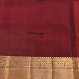 Deep Wine Gold Zari Floral Jaal Pure Silk Kanjivaram Saree With Heavy Contrast Gold Pallu