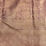 Mauve Purple Gold Zari All Over Floral Paisley Jaal Pure Silk Kanchi Saree With Heavy Zari Border