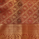 Deep Maroon Gold Zari All Over Jaal Pure Silk Kanjivaram Saree With Heavy Contrast Gold Pallu